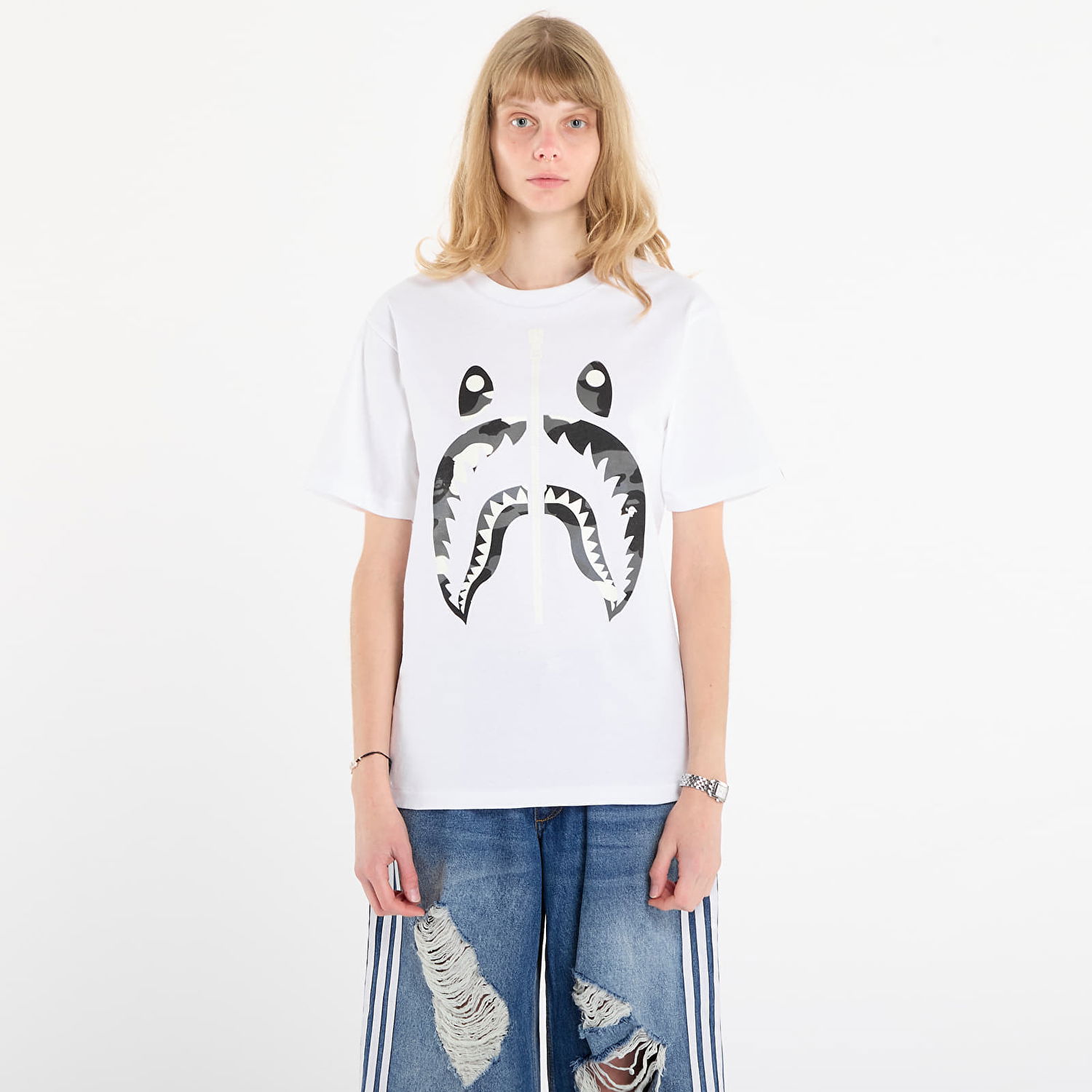 Tričko BAPE City Camo Shark Tee Biela | 001TEL801027MWHT, 1
