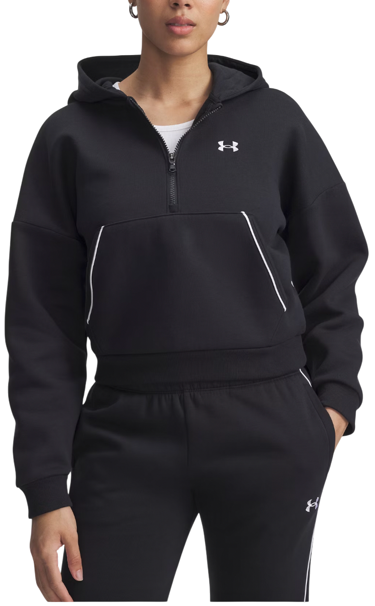 Mikina Under Armour Rival Fleece Piped ½ Zip Hoodie Čierna | 6003707-005