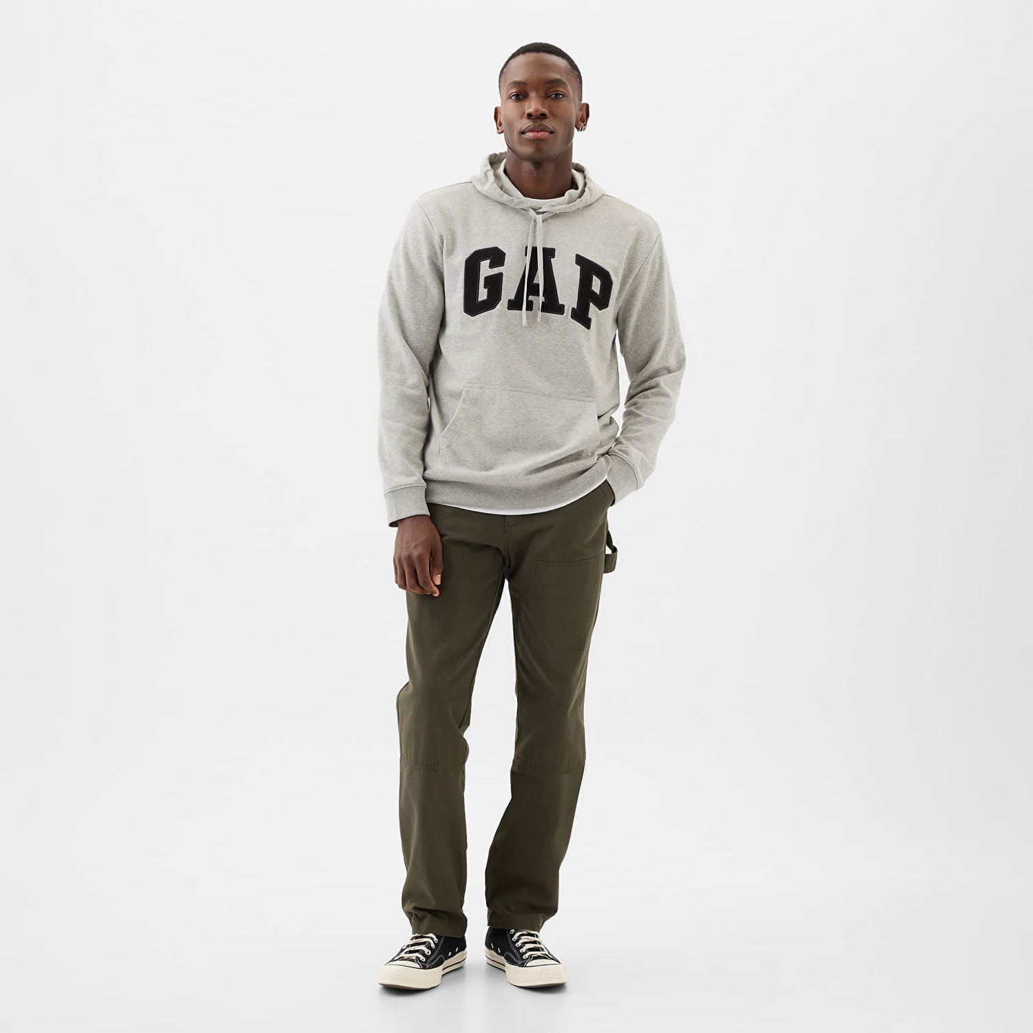 Mikina GAP French Terry Pullover Logo Hoodie B08 Šedá | 868453-03, 1