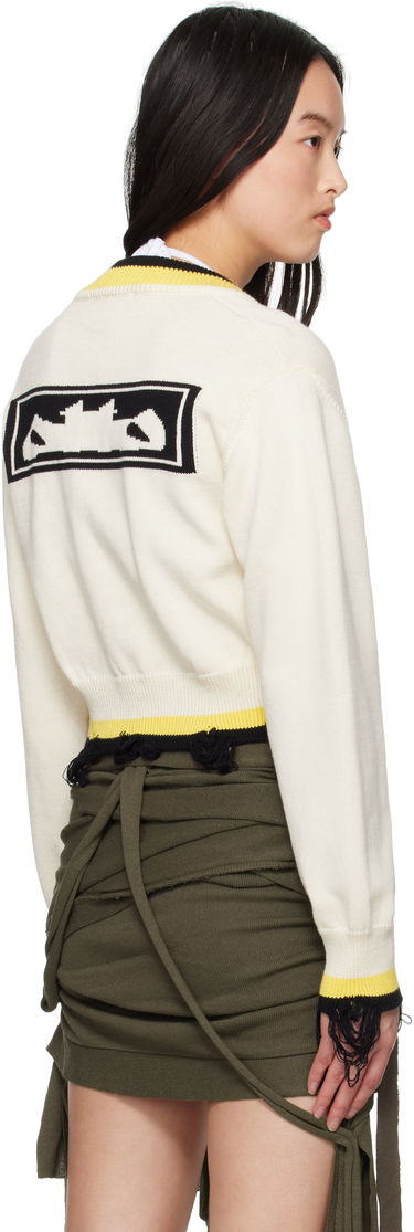 Sveter Ottolinger Ottolinger Cropped V-Neck Sweater Biela | 107-101507-02, 2