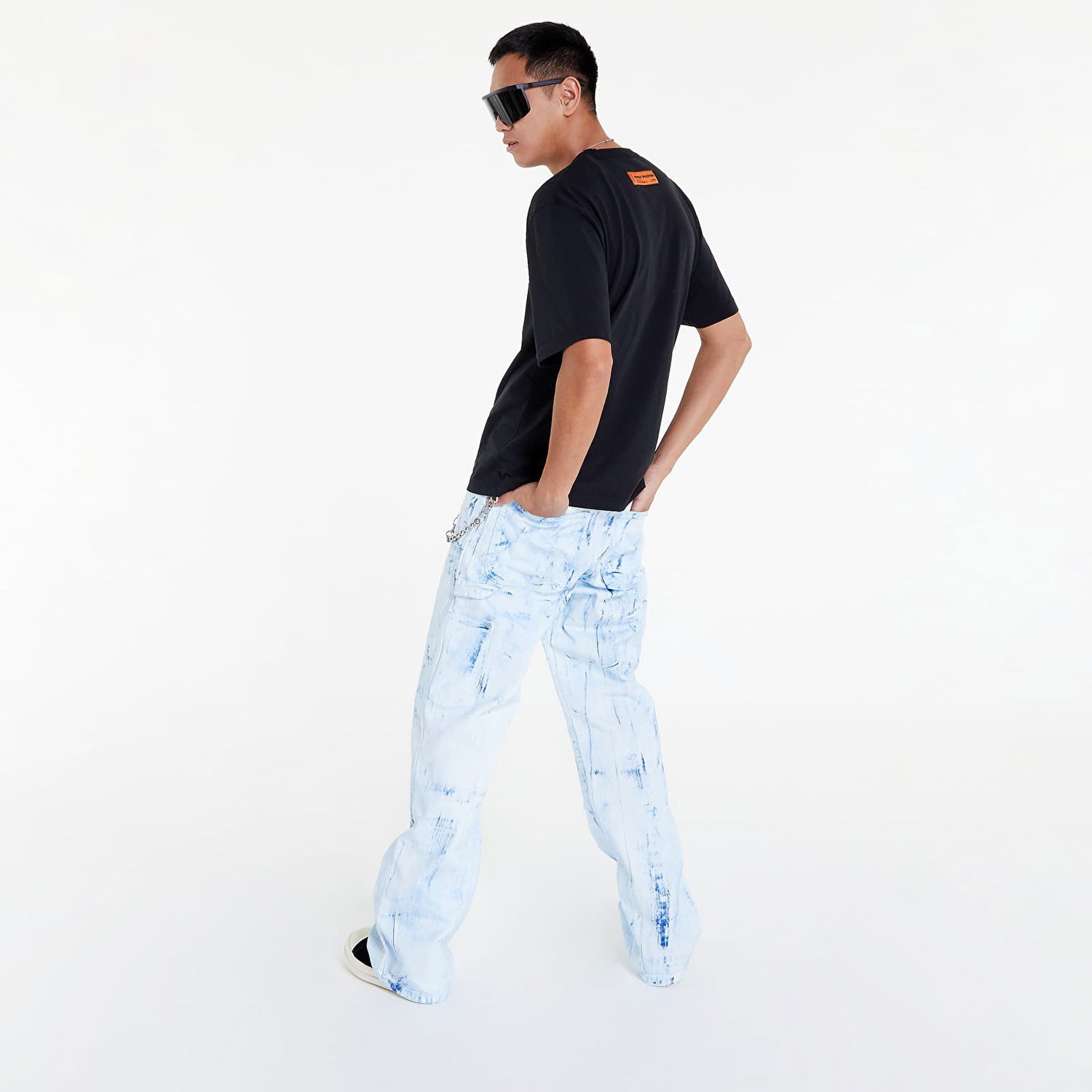 Džínsy HERON PRESTON Overdyed Spray Canvas Carpenter Jeans Modrá | HMCA027F22FAB0034500, 1