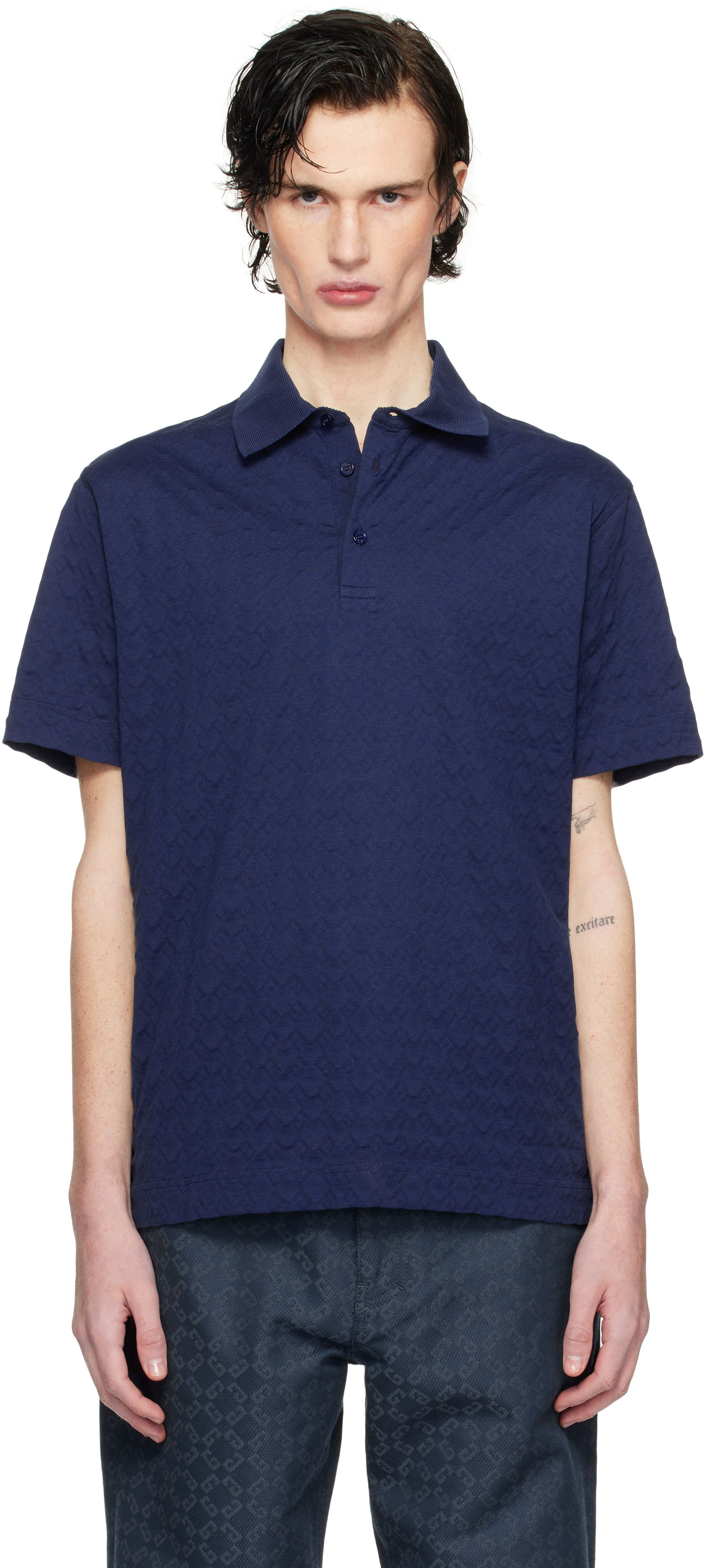 Polo tričko Givenchy Classic Fit Embroidered Polo Navy | BM71KR3YPA470, 0