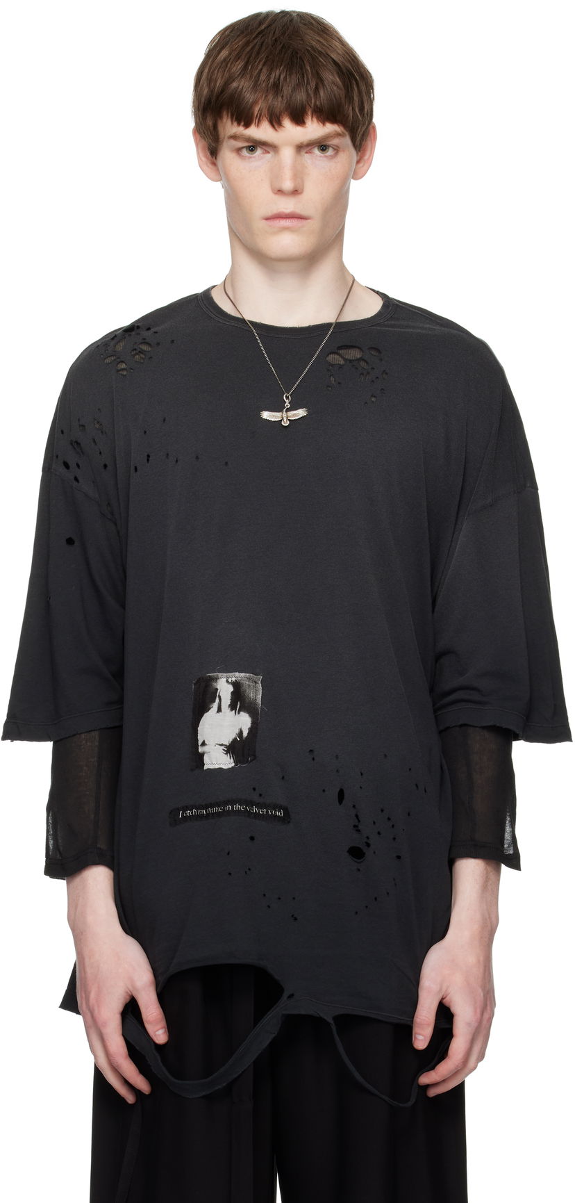 Tričko Ann Demeulemeester Ann Demeulemeester Dieter High Comfort Fit T-Shirt Čierna | B0013056-FA638-098