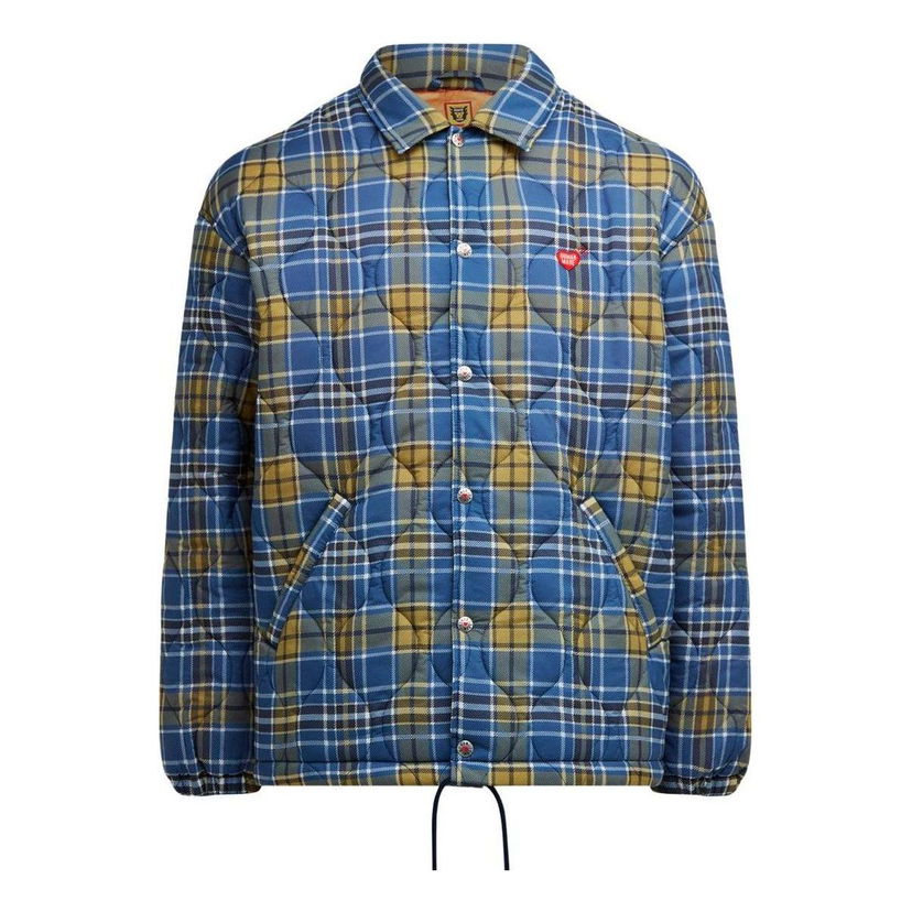 Bunda Human Made HUMAN MADE Quilted Check Coach Jacket Modrá | HM25JK005