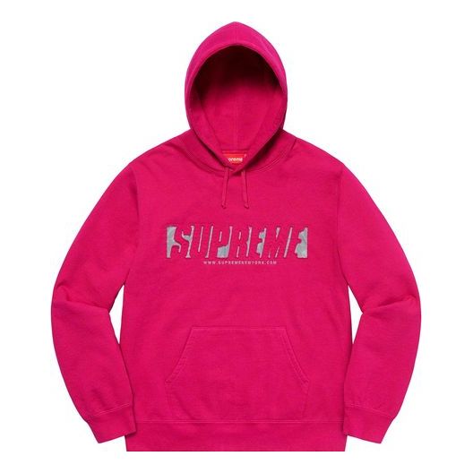 Mikina Supreme Reflective Cutout Logo Hooded Sweatshirt Ružová | SUP-SS20-102
