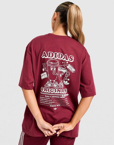 Tričko adidas Originals Coffee Club Graphic T-Shirt Vínová | KV1588, 3