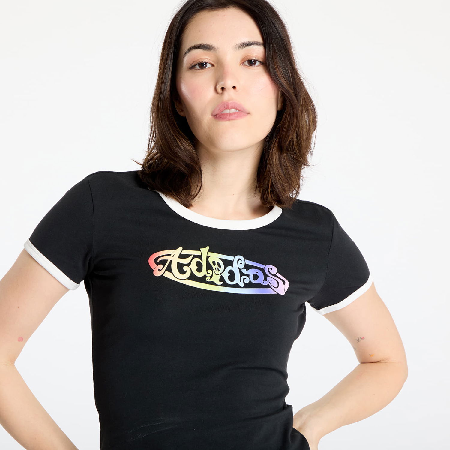 Tričko adidas Performance adidas x Jeremy Scott Pride Graphic Fitted Tee Čierna | JW0830, 1