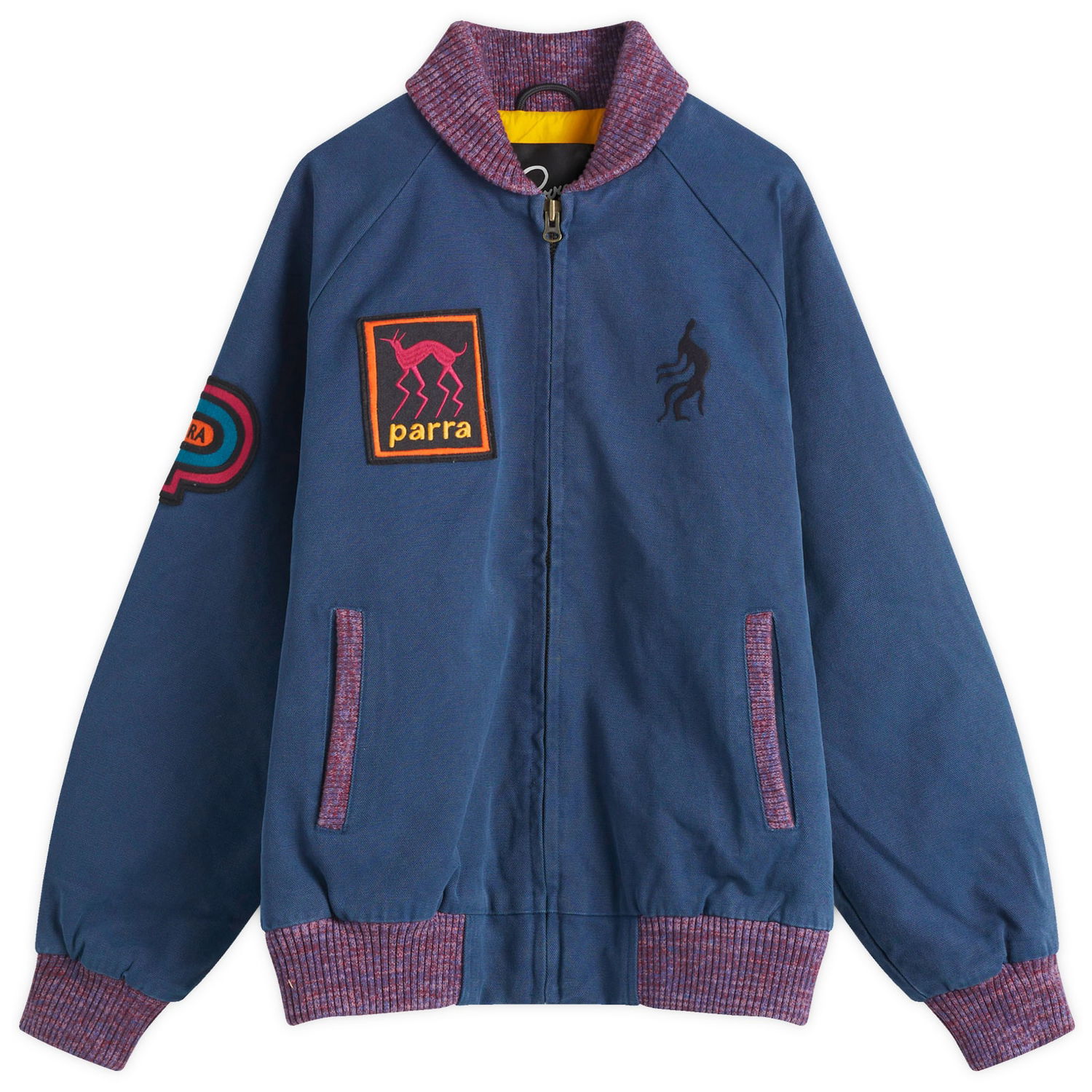 Bomber bunda By Parra Parra Skull Stalker Varsity Jacket, Size Large Modrá | 53145-BLU, 1