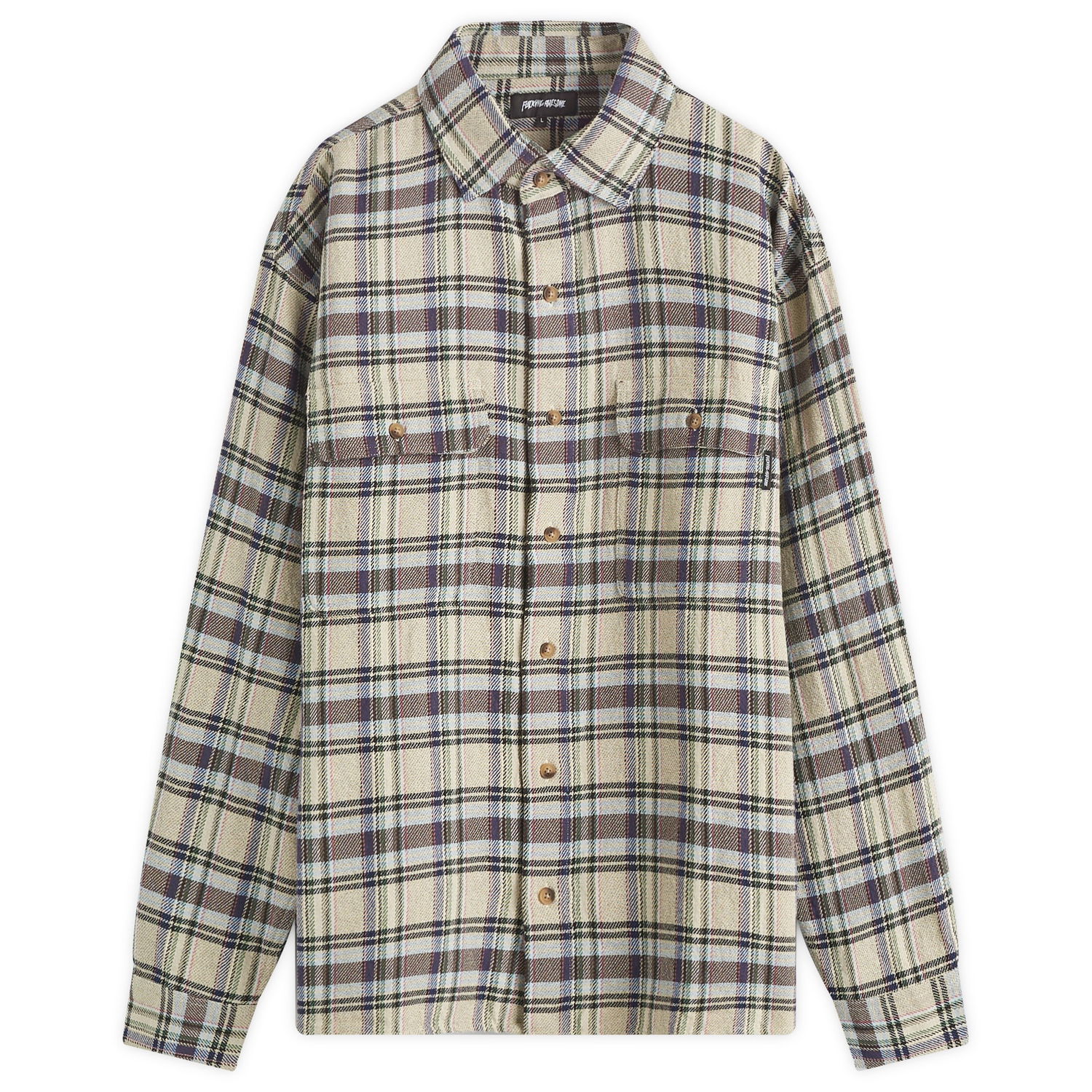 Košeľa Fucking Awesome Flannel Shirt Grey Šedá | FA1962-GREY, 0
