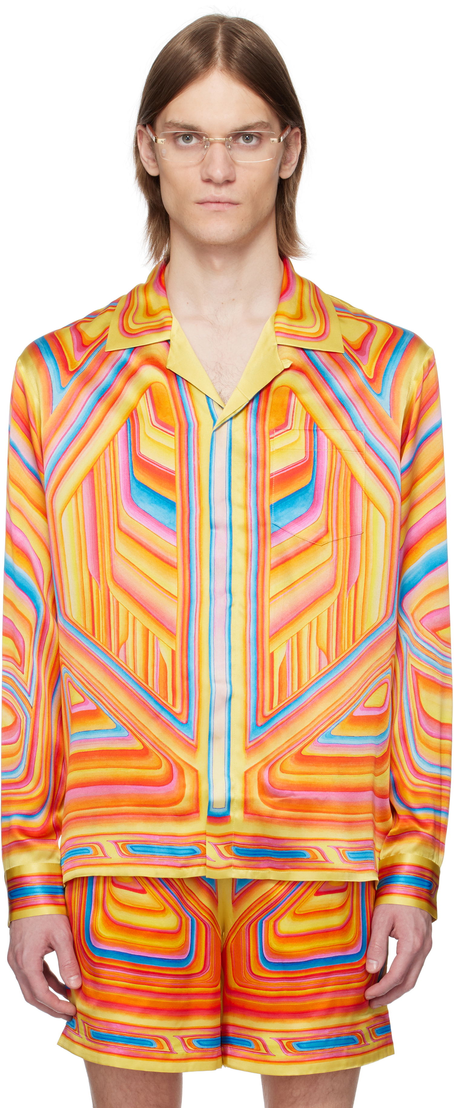 Košeľa Casablanca Casablanca Low Rider Silk Shirt Rôznofarebný | U-MS25-SH-006-01, 0