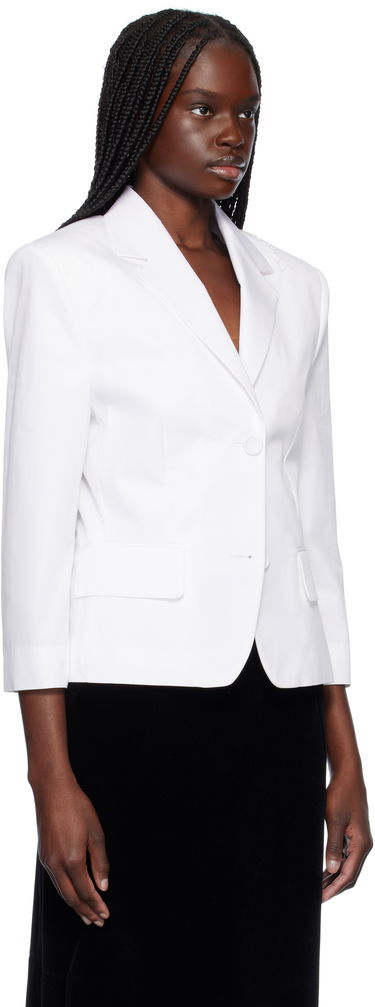 Bunda Marni Marni Poplin Single-Breasted Blazer Biela | GIMA0287SU TCY65, 1