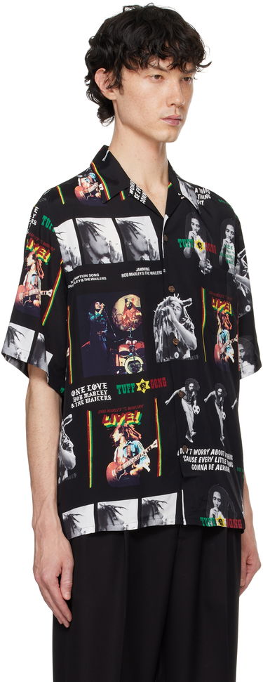 Košeľa WACKO MARIA WACKO MARIA Bob Marley Print Short Sleeve Shirt Čierna | BOBMARLEY-WM-HI09, 1