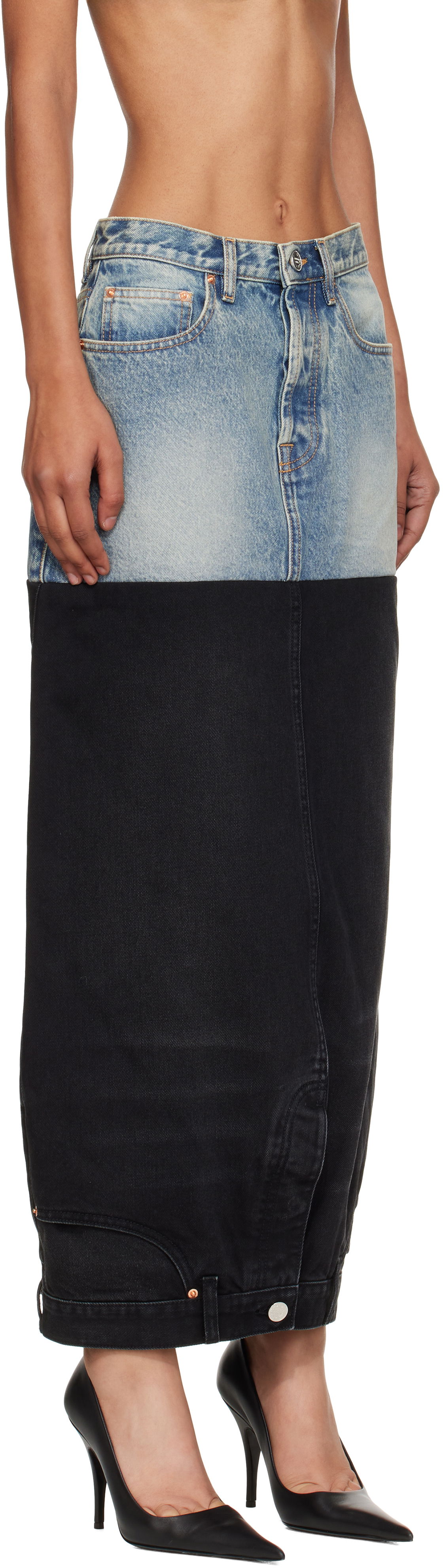 Sukňa VETEMENTS Vetements Double Denim Maxi Skirt Modrá | WH76DK880YBB2, 1