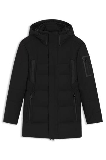 Parka BOSS Water-repellent Parka Jacket with Down Filling Čierna | 50547262, 0