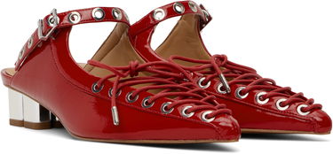 Tenisky a topánky GANNI GANNI Lace-Up Mules Červená | S2964, 3