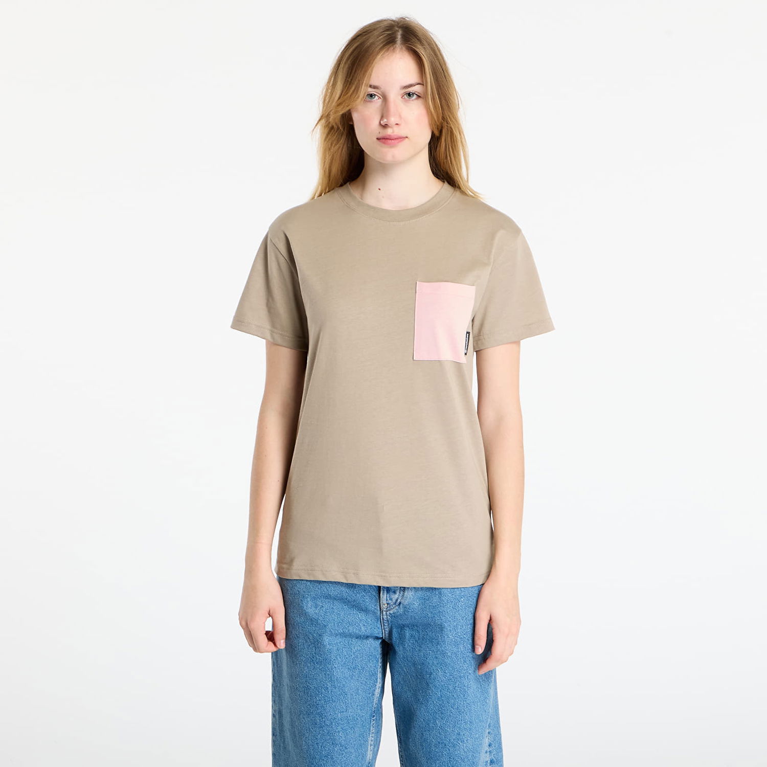 Tričko Horsefeathers Pyper Top T-shirt with contrasting pocket Béžová | SW957A, 0
