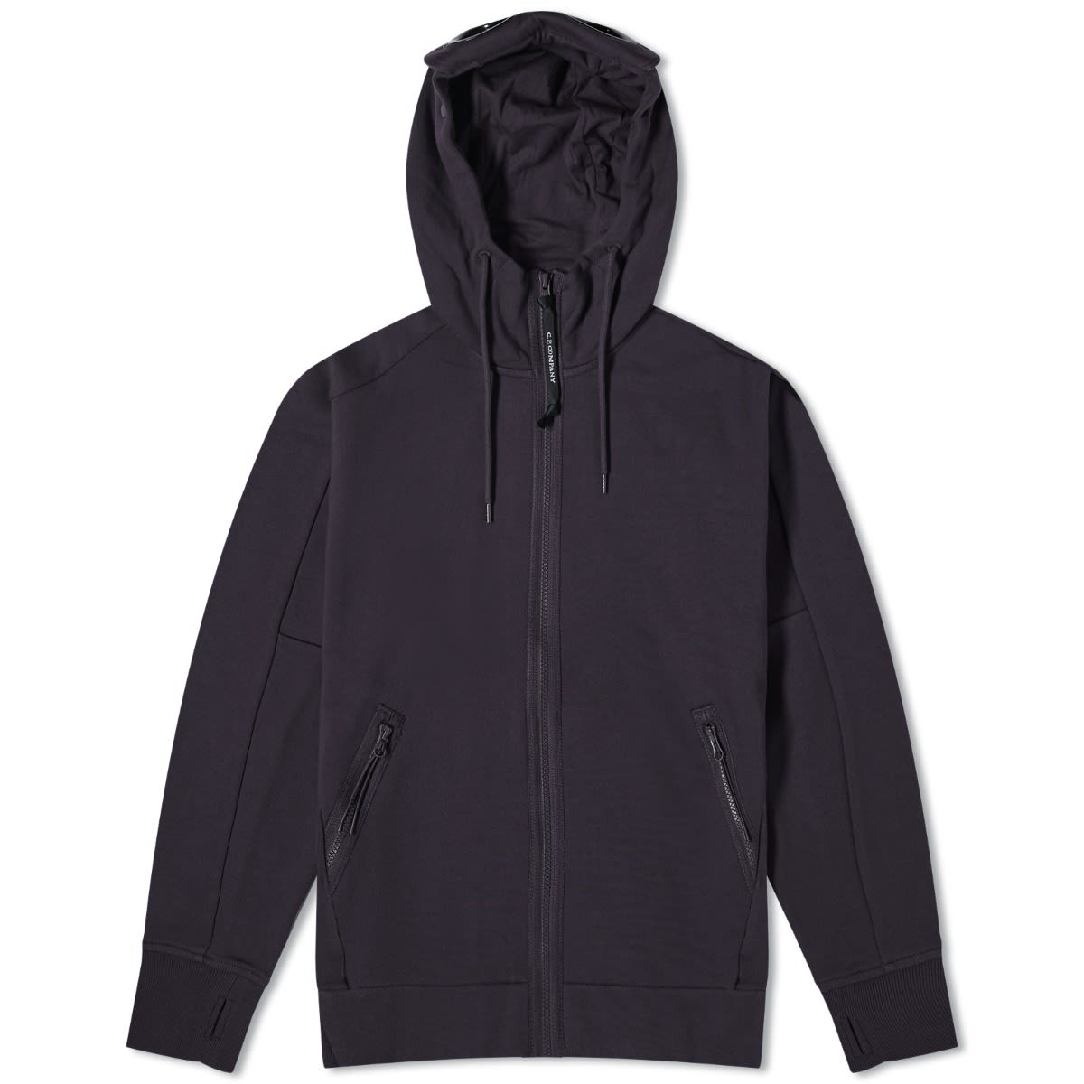Mikina C.P. Company Diagonal Raised Fleece Goggle Zipped Hoodie Navy | CMSS082A-005086W-888, 0