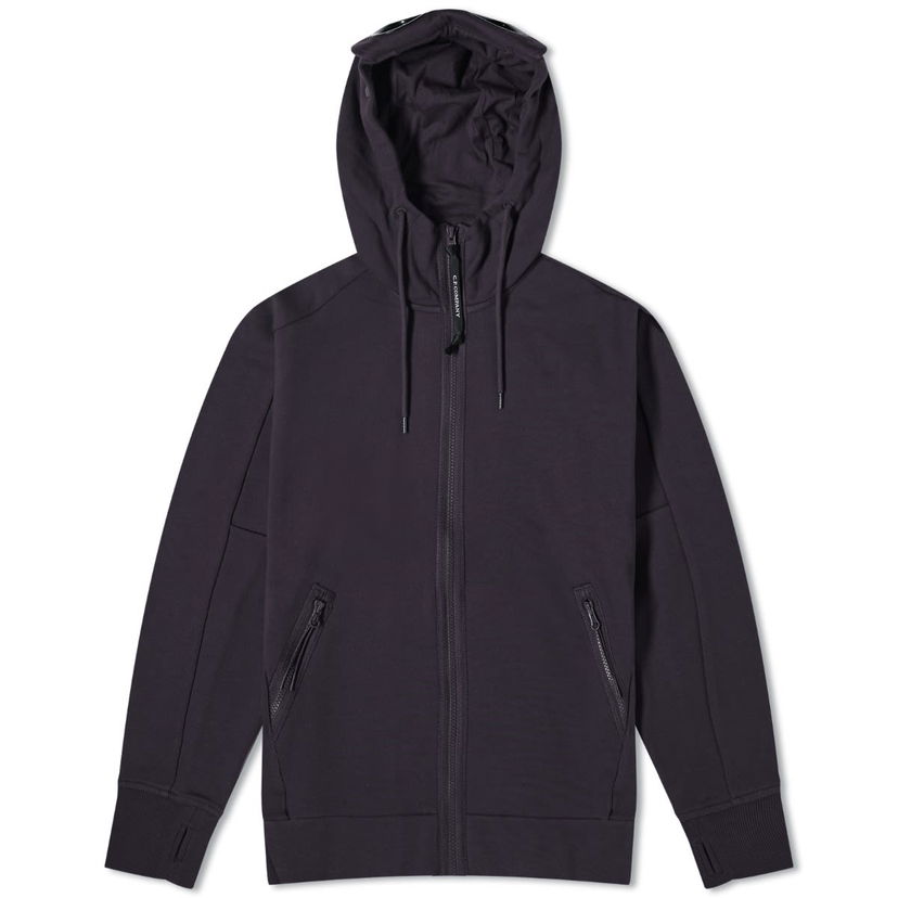 Mikina C.P. Company Diagonal Raised Fleece Goggle Zipped Hoodie Navy | CMSS082A-005086W-888