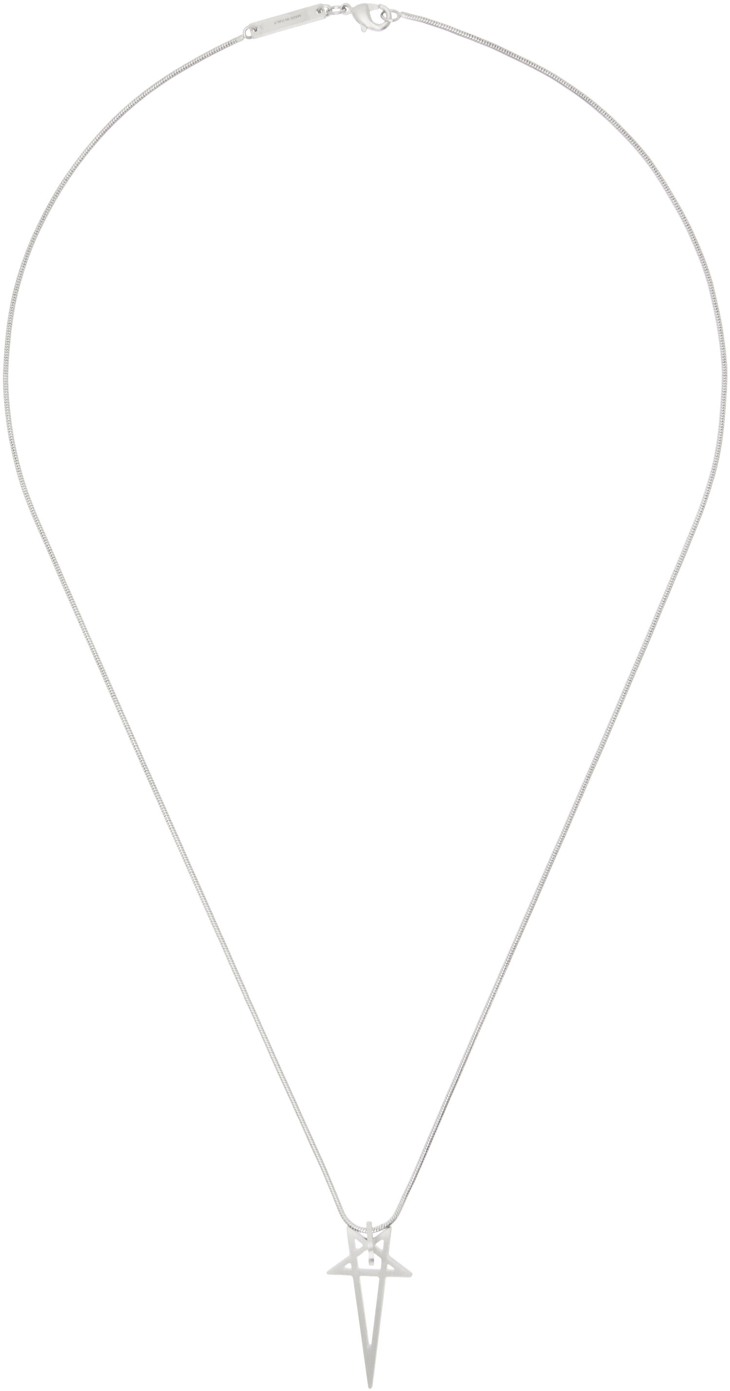 Náhrdelník Rick Owens Silver Porterville Pentagram Charm Necklace Metalická | RJ0000066 MMT, 1