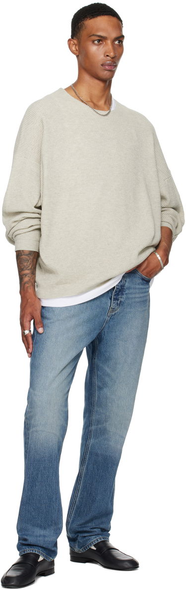 Mikina Fear of God Fear of God ESSENTIALS Waffle Long Sleeve Crewneck Sweatshirt Šedá | 192SP256162F, 3