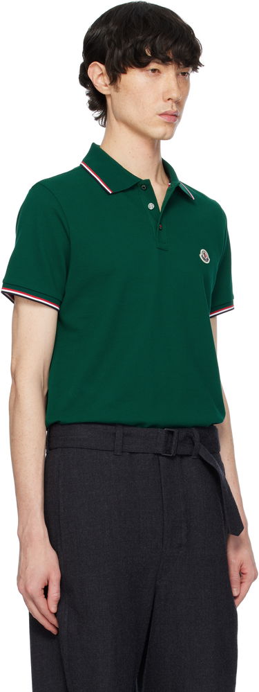 Polo tričko Moncler Moncler Cotton Piquet Polo Shirt with Tricolor Trim Zelené | K10918A7030084556, 1