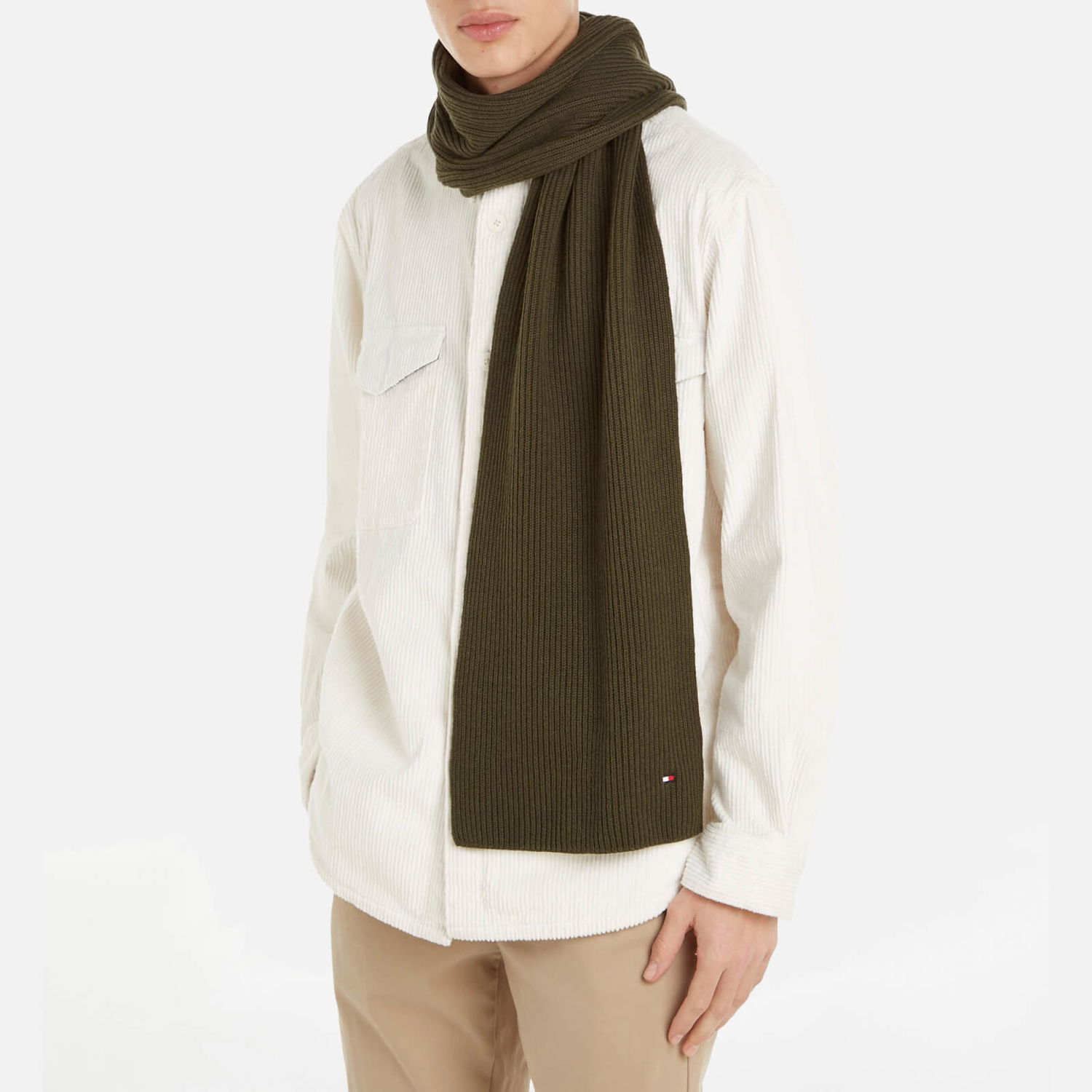 Oblečenie a doplnky Tommy Hilfiger Essential Flag Cotton and Cashmere-Blend Scarf Čierna | AM0AM11480RBN, 0
