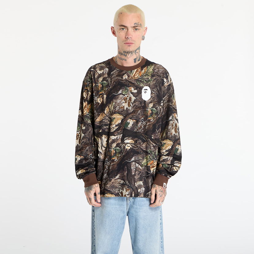 Tričko BAPE Tree Edge Camo Relaxed Fit Long Sleeve T-Shirt Rôznofarebný | 001LTL801011MBRW