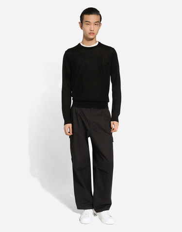 Sveter Dolce & Gabbana Cashmere Round-neck Sweater With Embroidery Čierna | GXX02ZJAWXRN0000, 1