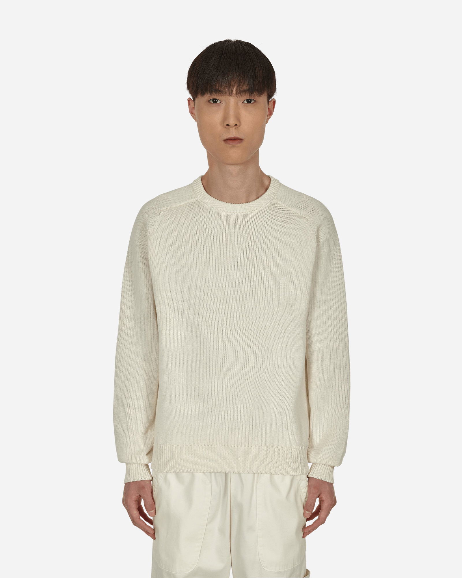 Cotton Rib Knit Sweater Beige