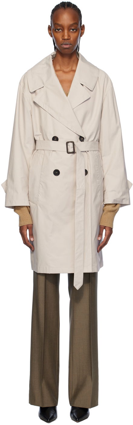 Trenčkot Max Mara Max Mara Vtrench Double-Breasted Trench Coat Béžová | 2419021024600, 0
