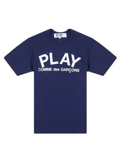 Tričko Comme des Garçons PLAY Text T-Shirt Navy | AZ T176 051 1
