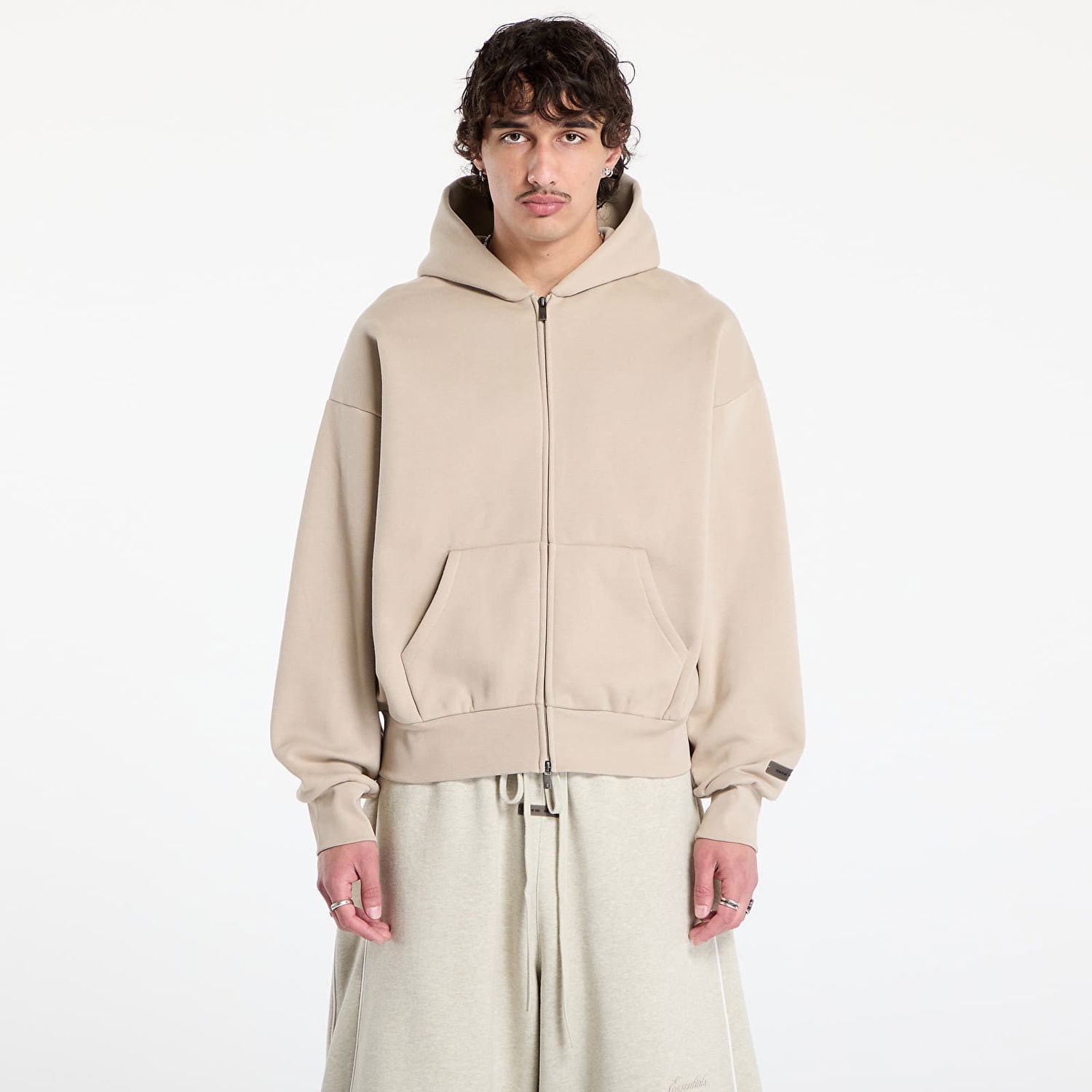 Mikina Fear of God Fear of God Essentials Classic Full Zip Hoodie Béžová | 192SP254781F-198, 0