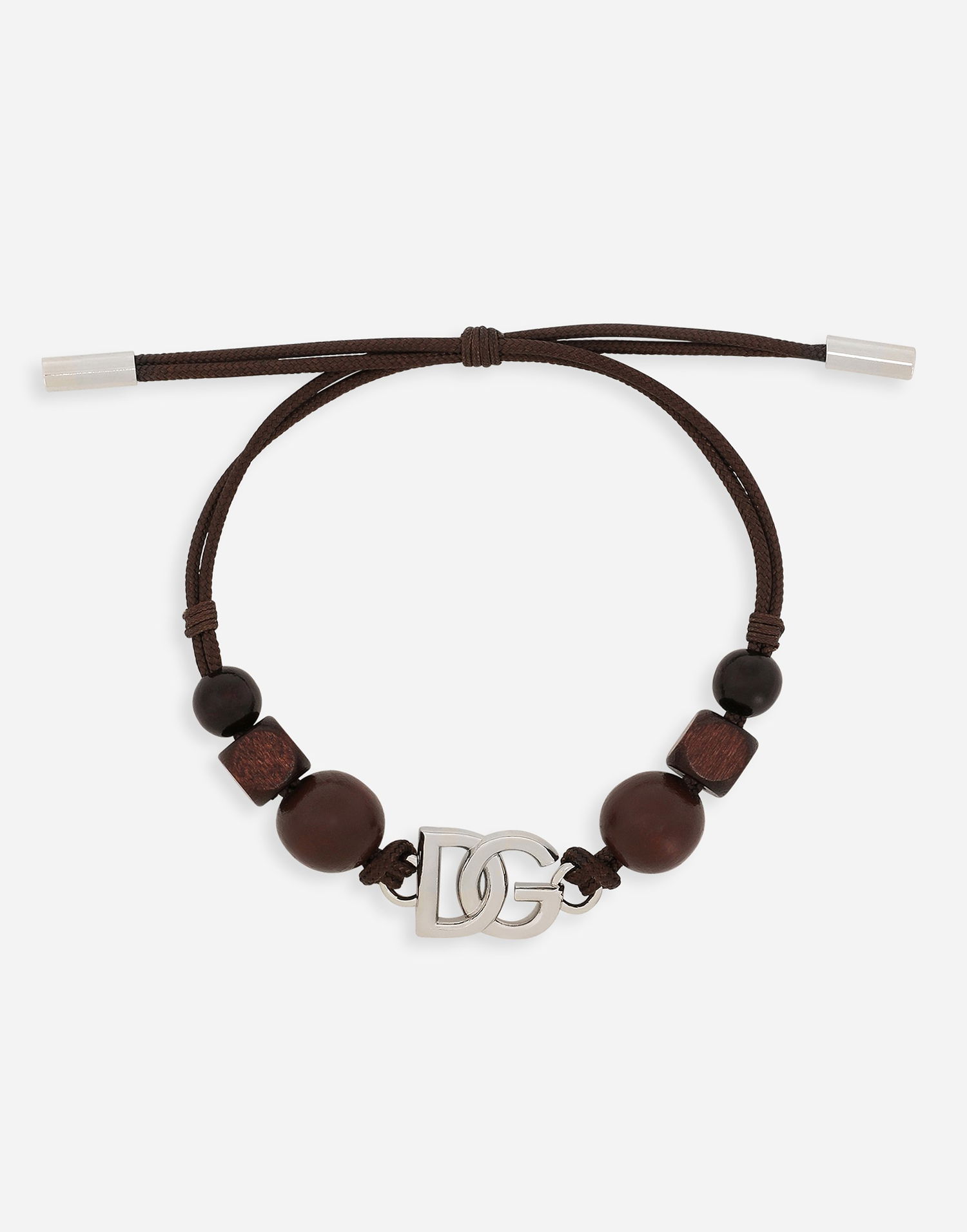 Náramok Dolce & Gabbana Dolce & Gabbana Cord Bracelet with Wooden Beads and DG Logo Hnedá | WBQ5P1W1111S9000, 0
