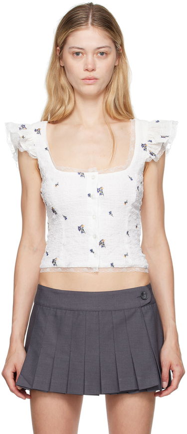 Tielko GUIZIO Guizio Pontia Floral Embroidered Tank Top Biela | P24112W105, 0