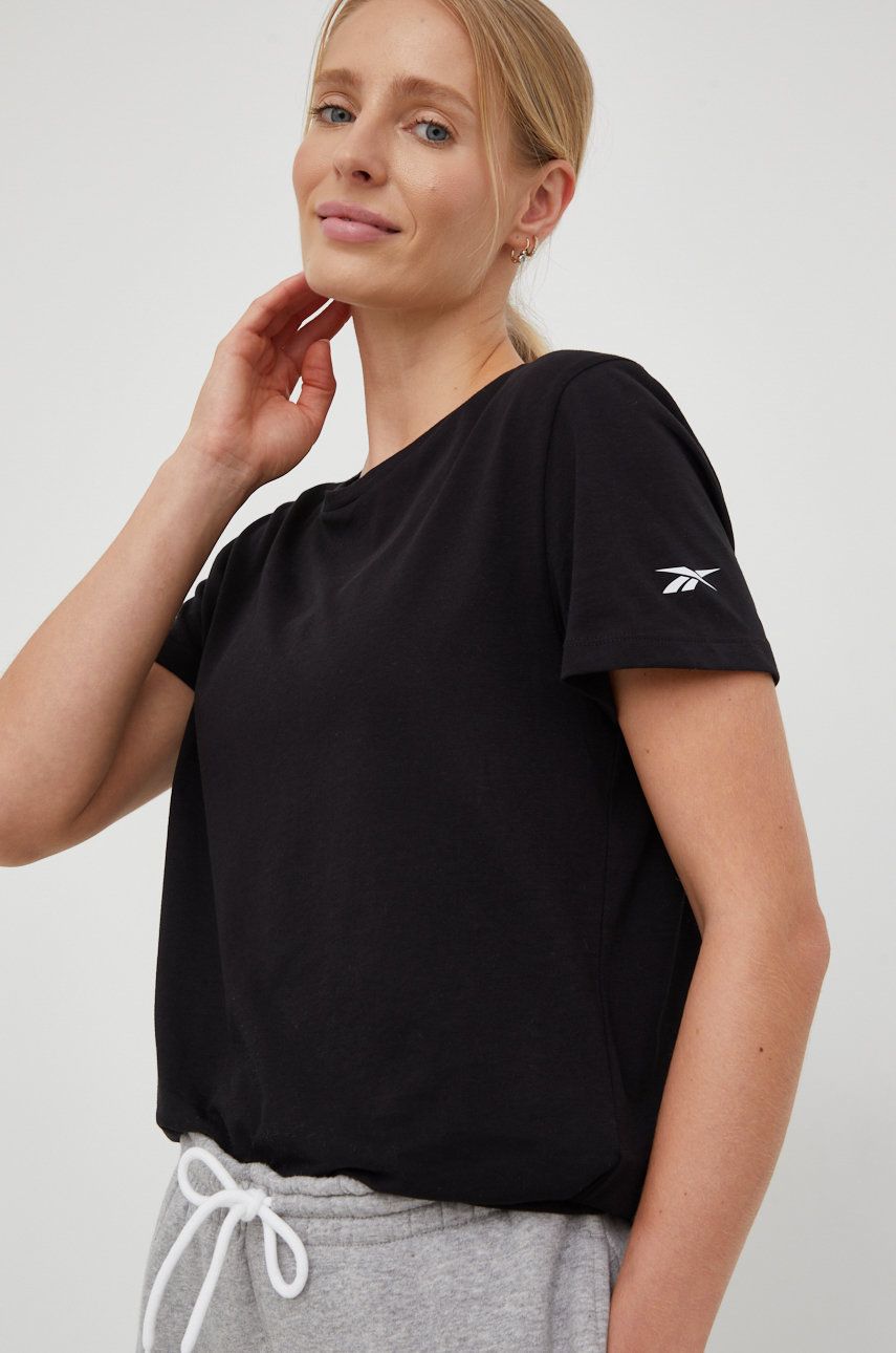 Tričko Reebok Reebok Cotton T-Shirt Čierna | GR9476, 0