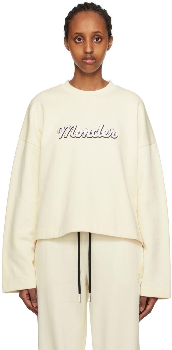 Sveter Moncler Appliqué Biela | I20938G00020899U5, 0