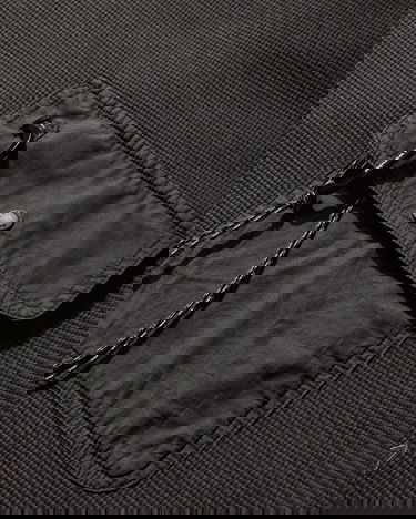 Košeľa ROA Garment-Dyed Waffle Knit Long-Sleeve with Utility Chest Pocket Čierna | 5745284539 10, 4