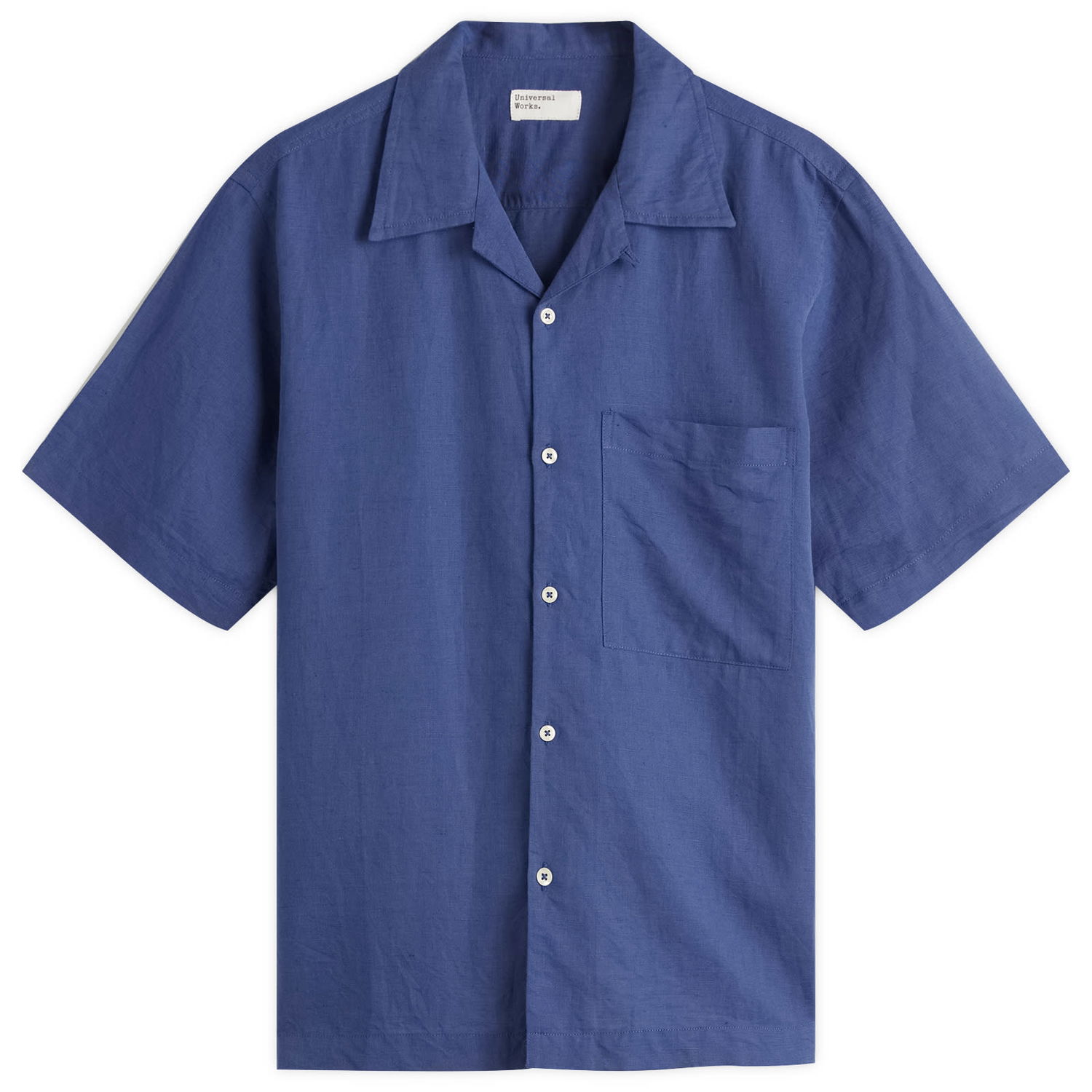 Košeľa Universal Works Universal Works Linen Cotton Camp Shirt, Size Large Modrá | P32032-BLU, 0