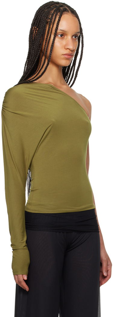 Tielko Miaou Miaou Katia One-Shoulder Long Sleeve Top Zelené | 7095TJBCED, 1