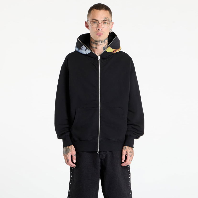 Mikina Pleasures PLEASURES Daft Club Ram Zip Hoodie Čierna | P25DP014-BLACK