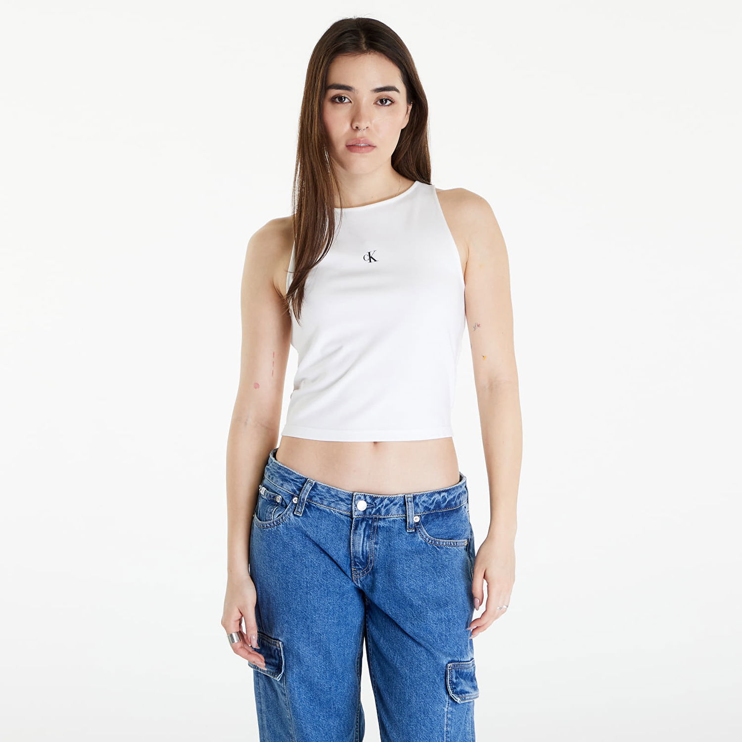 Tielko CALVIN KLEIN Archival Milano Top Biela | J20J223107 YAF, 0