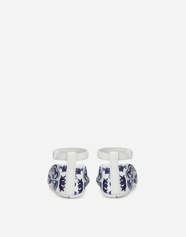 Tenisky a topánky Dolce & Gabbana Lambskin Ballet Flats with Majolica Print First Steps (19-26) Rôznofarebný | DK0065AC513HA3OB, 2