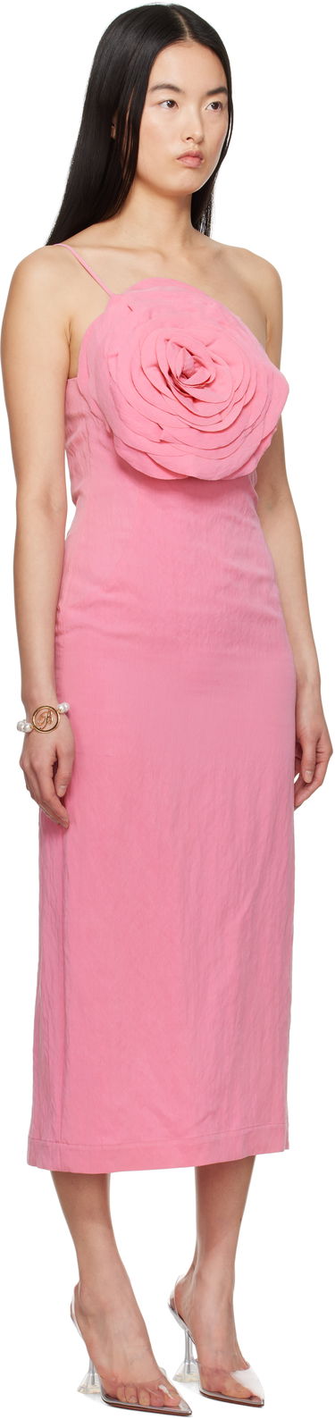 Šaty Blumarine Blumarine Sheath Rose Detail Midi Dress Biela | P522A627A, 4