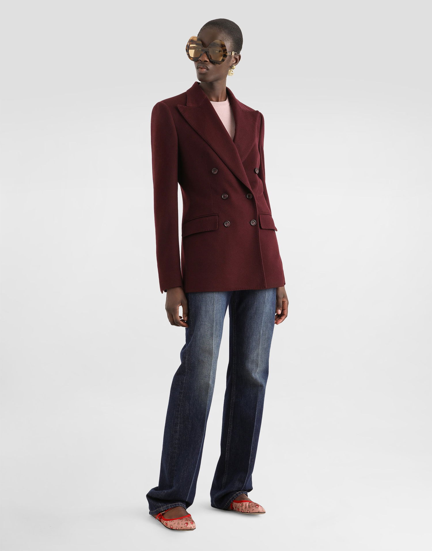 Bunda Dolce & Gabbana Dolce & Gabbana Double-breasted Cashmere Jacket Vínová | F29KKTFU29RF0130, 1