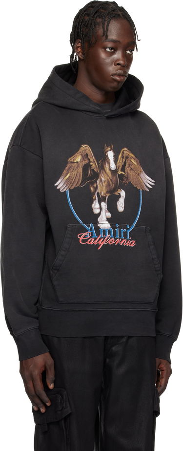 Mikina AMIRI Vintage Wash Pegasus Oversized Hoodie Čierna | AMJYHD1080, 1