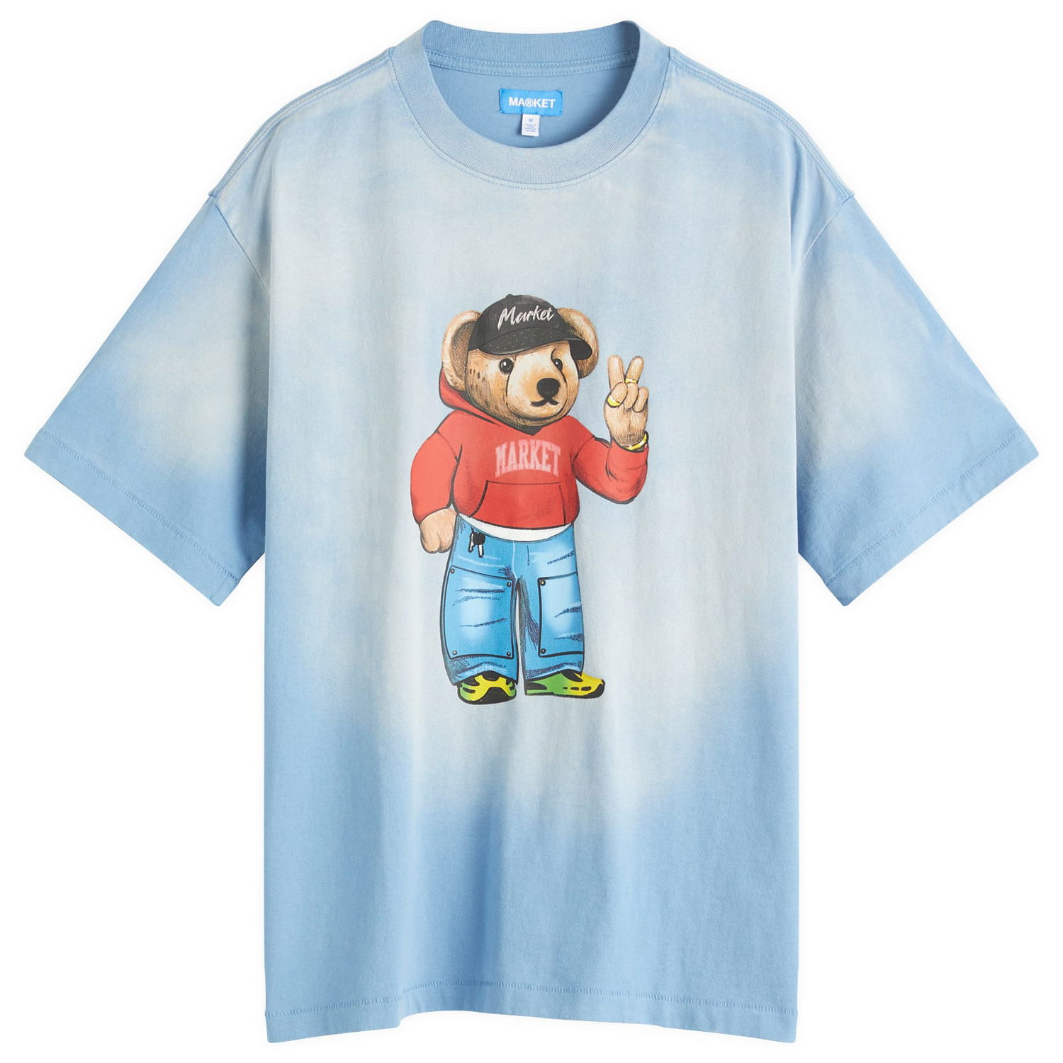 Tričko MARKET Fit Check Bear Graphic Tee Modrá | 399002171-BLU, 0