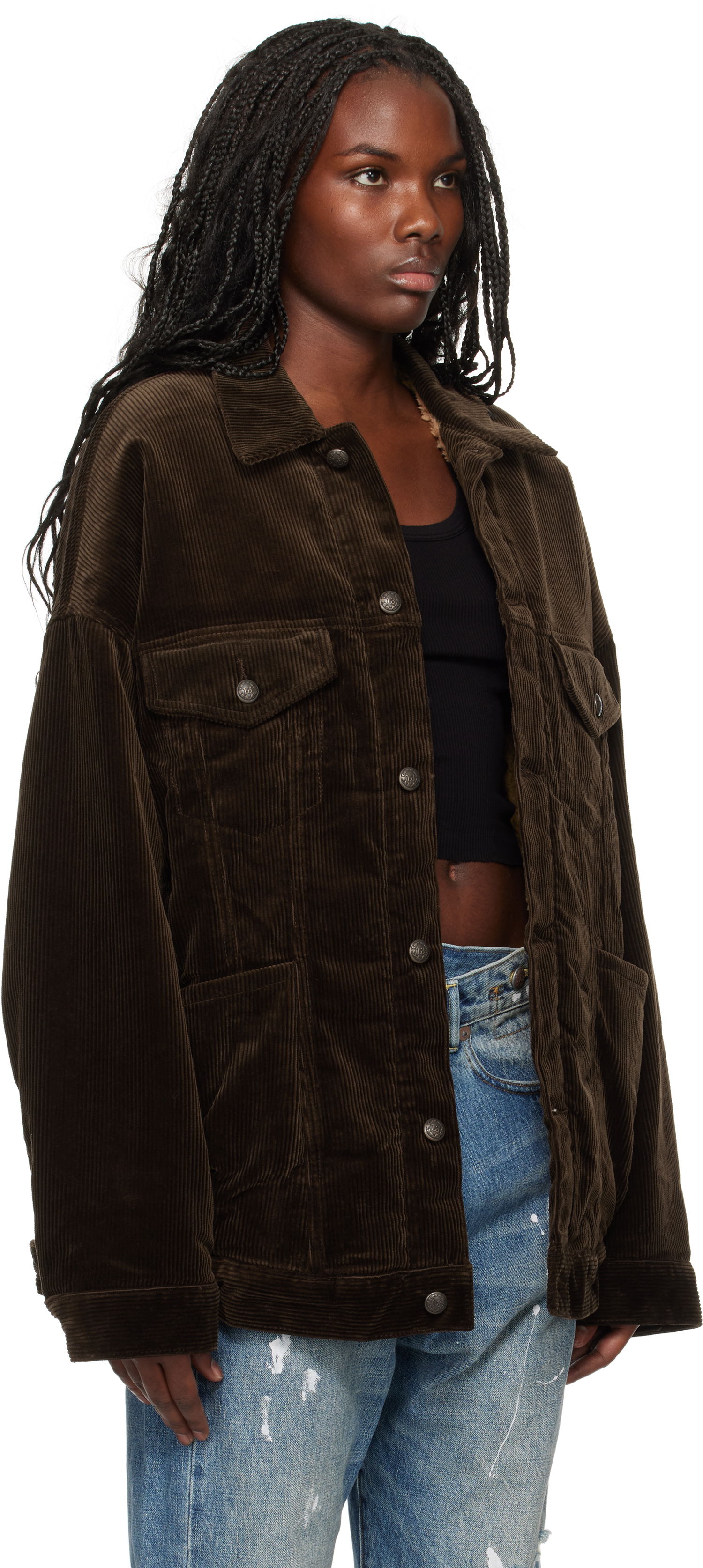 Bunda R13 R13 Lacey Corduroy Trucker Jacket Hnedá | R13WD210-D259A, 1