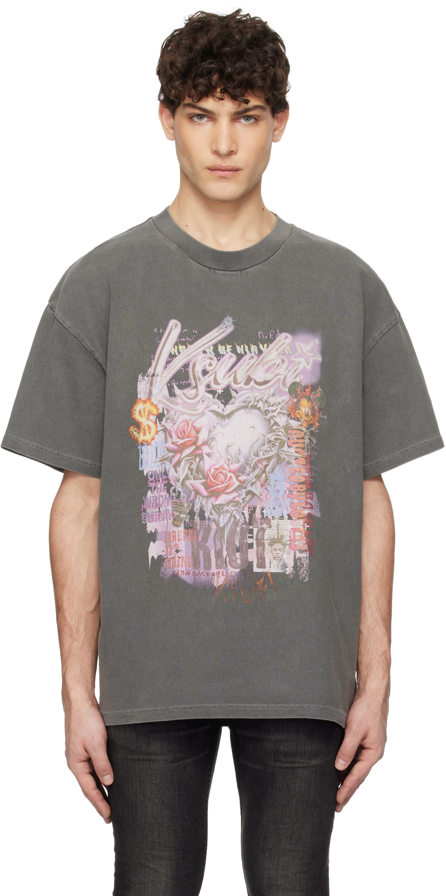 Tričko Ksubi Ksubi Sketch Ekcess Graphic T-Shirt Šedá | MPS25TE001, 0