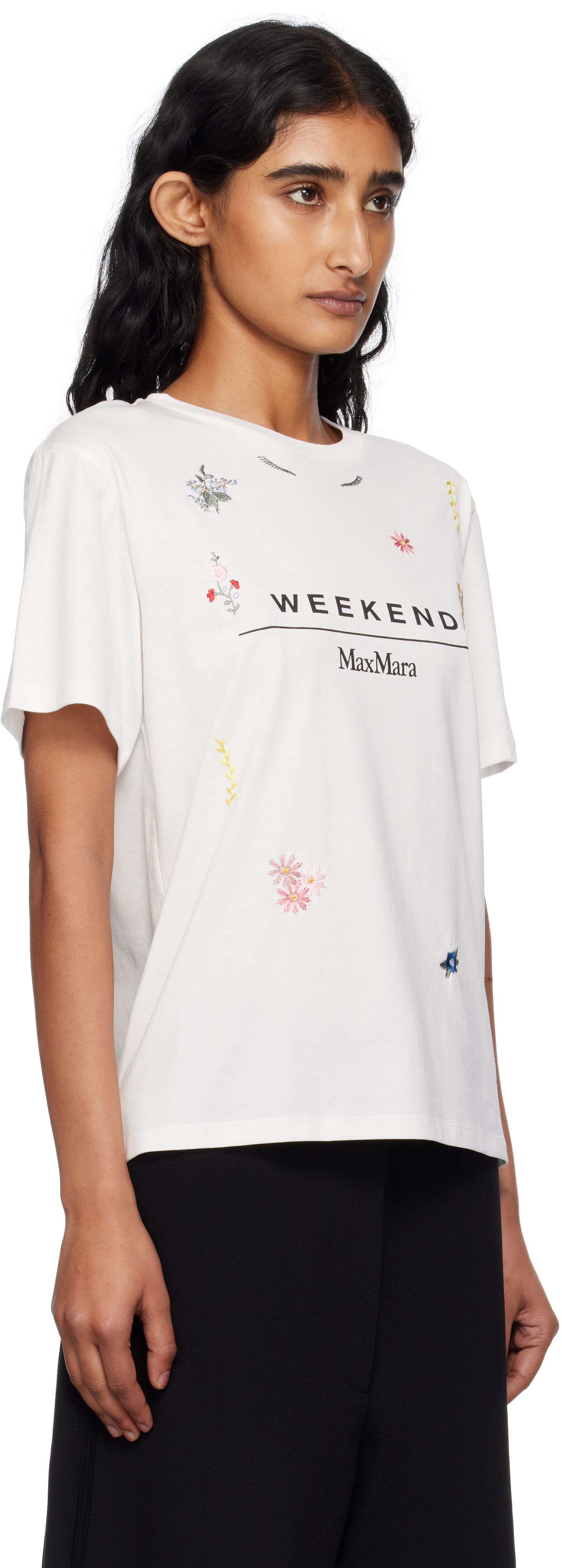Tričko Max Mara Weekend Max Mara Olga Floral Embroidered T-Shirt Biela | 2515971042600, 1