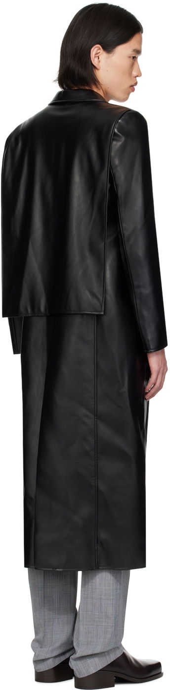 Kabáty Coperni Coperni Button Faux-Leather Longline Coat Čierna | COPM20829MEN, 2